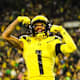 Oregon Ducks wide receiver Kris Hutson against the Washington Huskies.